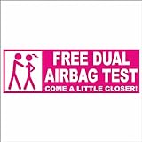 Jintora Aufkleber für Auto - Autoaufkleber - JDM - Die Cut - Free Duel airbag Test - 210x62 mm - JDM - Die Cut - Bus - Fenster - Heckscheibe - Laptop - LKW - Tuning - pink