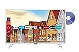 Telefunken XH32K550D-W 32 Zoll Fernseher / Smart TV (HD ready, HDR, Triple-Tuner, DVD-Player) - 6 Monate HD+ inklusive [2022] [Energieklasse F], Weiß
