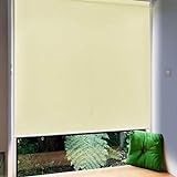 Froadp 180x240cm Senkrechtmarkise Außenrollo Sichtschutzrollo Reflektierende Thermofunktion Balkonrollo für Fenster & Türen(Beige)