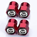 4 Stück Ventilkappen für Mazda 3 MX-5 CX-3,Ventilkappen mit Dichtung für Stabilen Reifendruck, Autoventil Kappe,Reifen Ventil Schmücken Zubehö