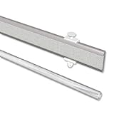INTERDECO Paneelwagen Aluminium mit Klettband kürzbar für Gardinenschienen, Universal Easyslide, 57