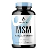 MSM Kapseln - 360 Kapseln, hochdosiert - 1600mg Methylsulfonylmethan (MSM) Pulver pro Tag