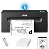 Nelko Bluetooth DHL Etikettendrucker, Labeldrucker 4x6 Versandetiketten Drucker Bluetooth Thermal Printer für Shopify Zalando Ebay Amazon UPS, unterstützt Android/iOS und Windows/Mac/C