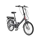 TELEFUNKEN E-Bike Klapprad Elektrofahrrad Alu, 7 Gang Shimano Kettenschaltung - Pedelec Faltrad Leicht, 250 W und 10,4 Ah / 36 V Lithium-Ionen-Akku, LCD-Display, 20 Zoll, Kompakt F810