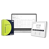 TimeMaster Web Starterset Office weiß, Zeiterfassungssystem für 10 Mitarbeiter, inkl. Software für Mitarbeiterverwaltung, Zeiterfassungsgerät mit RFID- und NFC- Leser und 10 Transponder 250913