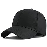 ISWMM Großer Kopfhut Sport XXL Übergröße Baseball Cap Big Head Hat Plus 60-65 cm, Schw