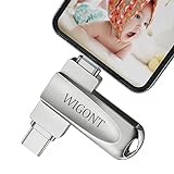 WIGONT 64 GB USB Stick für iPhone, Flash-Laufwerk für iPhone USB Stick, Externer Speicher zum Speichern von Mehr Fotos und Videos, Foto-Stick geeignet für iPhone/iPad/PC, Kommt mit USB-Adap