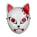 Jilijia Anime Maske Sabito/Makomo/Kamado Tanjiro Cosplay Masken Halloween Kostüm Requisiten Gesichtsmaske für Kinder und Erw
