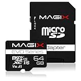 Magix MicroSD 64GB Speicherkarte EVO Series Klasse10 V10 bis zu 80 MB/s + SD Adap
