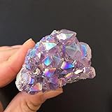 FENRIZ Schöne Regenbogen-Engel-Aura, verrückte Amethyst-Cluster, natürlicher Quarzkristall, rauer Stein, Feng-Shui-Dekoration Haushaltsw