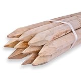 10 Stück Set Naturbelassene Rundholzpfähle 4,6 cm Durchmesser – Verschiedene Längen und Stärken – Ideal als Zaunpfähle, Pflanzpfähle oder Baumpfähle (4,6x125 cm)