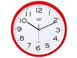 Trevi OM 3302 S Wanduhr, Quarzuhr ohne Tickgeräusche, Durchmesser 30 cm, Schlichtes und Elegantes Design, Kunststoff, Rundes Format, R