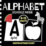 Kontrastbuch Baby: Alphabet | Erste Einfache Schwarz-Weiss-Bilder Von A Bis Z Für Die Visuelle Entwicklung Von Babys | Montessori-Buch Für Säuglinge Ab 0-12 M