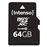 Intenso microSDXC 64GB Class 10 Speicherkarte inkl. SD-Adapter, schw