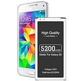 [5200mAh] Akku für Samsung Galaxy S5, (2024 Neues Upgrade) Verbessert Ersatzakku mit Hohe Kapazität für Samsung Galaxy S5/ S5 Neo SM-G900F EB-BG900BBE, EB-BG903BBE Handy Akk