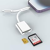 Rocketek SD-Kartenleser für iPhone/iPad, Lightning USB C-Anschluss auf SD/TF-Kartenleser-Adapter, Speicherkartenleser für Micro SDXC, Micro SDHC, SD, SDXC, SDHC, SD-Karten, für iPhone/iPad/MacBook/S