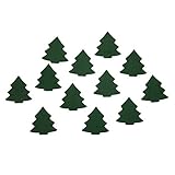 Oblique Unique® 12 Holz Tannen Bäume Weihnachtsbäume Groß - Holzdeko Tischdeko Weihnachtsdeko für Adventskalender Adventskranz Geschenk Deko Weihnachten - Farbe wählbar (Grün)