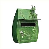 DELURA Abschließbarer Wandbriefkasten, Letterbox, Vintage-Briefkasten, Nostalgischer Charme, Heimdekoration, Gartendekoration, Kunsthandwerk