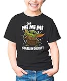 MoonWorks® Kinder T-Shirt Das Mimimi stark in dir ist.Parodie Baby Yoda lustiger Spruch Mädchen schwarz 98-104 (3-4 Jahre)