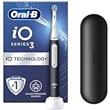 Oral-B iO3 Elektrische Zahnbürste, Geschenke für Frauen/Männer, 1 Zahnbürstenkopf & Reiseetui, 3 Modi mit Zahnaufhellung, 2-poliger UK-Stecker, Schw