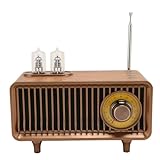 Holz Retro UKW Radio, Vintage Radio, Retro Bluetooth Lautsprecher, Tragbares Mini UKW Stereo Soundradio mit Antennenunterstützung U Disk, 1500 mAh Akk