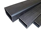 B&T Metall Stahl Rechteckrohr 60 x 40 x 3,0 mm in Längen à 2000 mm +0/-3 mm Flachkantrohr ST37 schwarz roh Hohlprofil R