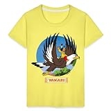 Spreadshirt Yakari Indianer Fliegt Auf Großer Adler Kreislogo Kinder Premium T-Shirt, 110/116 (4 Jahre), Gelb