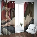 Berühmte Gemälde Drucke Vorhänge Die Toilette der Venus Muster Fenstervorhänge für Schlafzimmer Wohnzimmer Rokoko Stil Öse Vorhänge 2 Paneele H210xB132