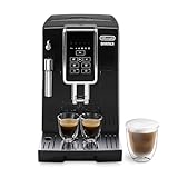 De'Longhi Dinamica ECAM 350.15.B Kaffeevollautomat mit Milchaufschäumdüse für Cappuccino, mit Espresso und Kaffee Direktwahltasten und Digitaldisplay mit Klartext, 2-Tassen-Funktion, Schw