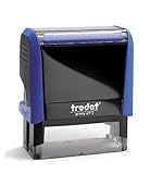 Trodat - Printy 4913 - Custom Stempel mit Wunschtext personalisieren, hier gleich online gestalten Gehäusefarbe blau – Adresstempel - Arztstempel - mit Wunschtext - 58x22 mm - 6 Z