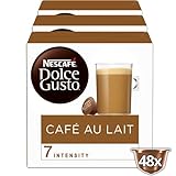 NESCAFÉ Dolce Gusto Café au Lait mit cremigem Milchschaum, 3er Pack (3x16 Kapseln)
