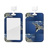 Fliegendes Flugzeug ID Badge Holder with Lanyard Plastic ID Card Protector Name Tag Badge Holder with Clear Window ID Card Name Badge Holder for Nurse Doctor Office Supp