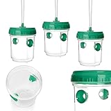BigDean 3er Set Wespenfallen für draußen in Grün 9x13cm - Lebend Fallen zum Aufhängen gegen Wespen, Bienen, Hornissen - Hornissenfalle Bienenfalle Fliegenfalle - für natürlichen Lock