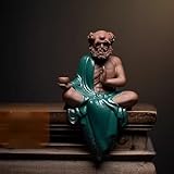 ANAART Chinesische Zen-Dharma-Figur, Skulptur, Wohnzimmer, TV-Schrank, Keramik-Ornamente, Wohnaccessoires, 9,5 x 4,5 x 16 cm(Green)