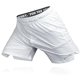 Gold BJJ Airflex Jiu Jitsu Shorts – Kampfshorts für No Gi, Wrestling, MMA & Boxen, Weiss/opulenter Garten, X