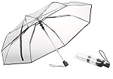 Carlo Milano Regenschirm: Stabiler Automatik-Taschenschirm mit transparentem Dach, Ø 100 cm (Taschenschirm durchsichtig, Umbrella, Durchsichtiger)