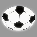 BRILONER - LED Deckenlampe mit Fußballmotiv, neutralweiße Lichtfarbe, 12 Watt, 1300 Lumen, LED Lampe, Deckenleuchte, Wohnzimmerlampe, Schlafzimmerlampe, Kinderzimmerlampe, 27,5x6,5 cm, Schwarz-Weiß