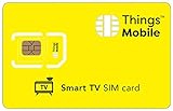 SIM-Karte für SMART-TV - Things Mobile - mit weltweiter Netzabdeckung und Mehrfachanbieternetz GSM/2G/3G/4G. Ohne Fixkosten und ohne Verfallsdatum. 10 € Guthaben ink