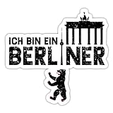DesignsByJnk5 Sticker Unisex Berlin | Ich Bin Ein Berliner Aufkleber Berlin Spruch | Berlin lustige Sprüche Autoaufkleber Geschenkidee B