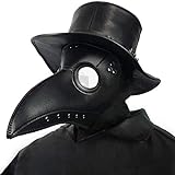 Creepy Party Pest Doktor Maske Schwarz Leder Lange Nase Vogelschnabel Steampunk Masken Kostüm Requisiten für Masquerade Ball Halloween Party Karneval Cosplay