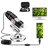 USB-Mikroskop-Kamera, 40x bis 1000x, Digitales Mikroskop mit Metallständer und Tragetasche, Kompatibel mit Android Windows 7, 8, 10, 11, Linux, Mac, Tragbare Mikroskop