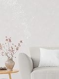 Belka Selbstklebende Tapete Weiß Glitzer Strukturtapete Weiß Wände Tapeten Tapete Abstrakt Tapete Wohnzimmer DIY Öko & Natürlich | ca 10,5 qm (m²) | B5