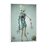 artboxONE Poster mit weißem Rahmen 18x13 cm Comic Funny Zombie - Bild Zombie Blut C