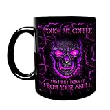 Lustige Kaffeetasse für Touch-Kaffee, 'I Will Drink Totenkopf', 325 ml, Keramik-Teetasse für Männer und Frauen, Halloween, Weihnachten, Geburtstag