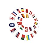 Girlanden Für Draußen Weihnachten Set Wimpelkette zur Fußball-Europameisterschaft 2024 Wimpelkette zur Fußball-Europameisterschaft 2024 mit 24 Flaggen der teilnehmenden 2024 (Red-a, One Size)