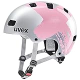 uvex kid 3 - robuster Fahrradhelm für Kinder- individuelle Größenanpassung - optimierte Belüftung - silver - rosé - 55-58