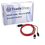 Trade-Shop Micro USB MHL HDMI Adapter kompatibel mit Samsung Galaxy Tab S 10.5 SM-T800 Wi-Fi SM-T801 SM-T805 LTE, kompatibel mit Sony Xperia Z2