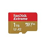 SanDisk Extreme microSDXC UHS-I Speicherkarte 1 TB + Adapter (Für Smartphones, Actionkameras und Drohnen, A2, C10, V30, U3, 190 MB/s Übertragung, RescuePRO Deluxe)