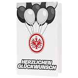 Eintracht Frankfurt Karte - Herzlichen Glückwunsch - Luftballons Geburtstagskarte Glückwunschkarte SGE