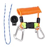 Zixyqol Tauch-Lanyard, Tauch-Anti-Lost-Spring-Coil-Lanyard-Sicherheits-Notfallwerkzeug Mit Schnellverschlüssen, Für Kameras, Lichter, Werkzeuge, Paddel (blau)(orange)
